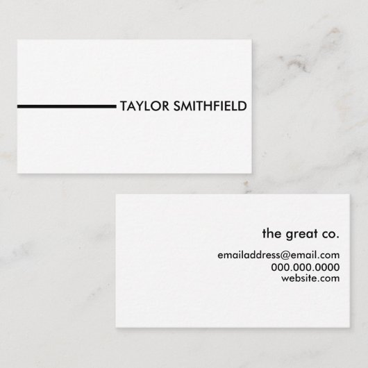 eenvoudige streep visitekaartje (Voorkant / Achterkant)