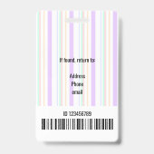 Eenvoudige streepjescode-ID voor Logo Badge (Achterkant)