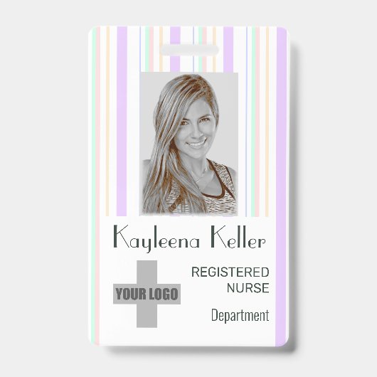 Eenvoudige streepjescode-ID voor Logo Badge (Voorzijde)