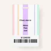 Eenvoudige streepjescode-Sjabloon Logo-streepjesco Badge (Achterkant)