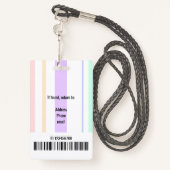 Eenvoudige streepjescode-Sjabloon Logo-streepjesco Badge (Achterkant met draagriem)