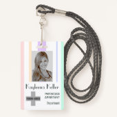 Eenvoudige streepjescode-Sjabloon Logo-streepjesco Badge (Voorkant met draagriem)