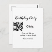 Eenvoudige streepjescode van de verjaardagswebsite briefkaart (Voorkant / Achterkant)