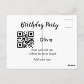 Eenvoudige streepjescode van de verjaardagswebsite briefkaart (Achterkant)