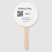 Eenvoudige streepjescode van de verjaardagswebsite handwaaier (Voorkant)