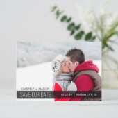 Eenvoudige strepen die de datum opslaan Mini uitno Save The Date (Staand voorkant)