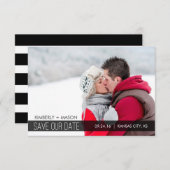 Eenvoudige strepen die de datum opslaan Mini uitno Save The Date (Voorkant / Achterkant)