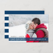 Eenvoudige strepen die de datum opslaan Mini uitno Save The Date (Voorkant / Achterkant)