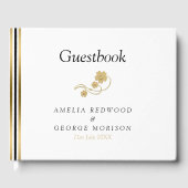 Eenvoudige strepen en bloemen gastenboek (Voorkant)