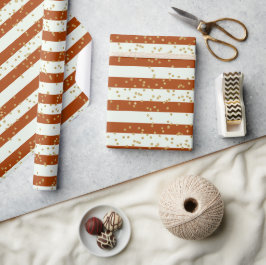 Eenvoudige strepen en gouden glitter Kinder feestj Cadeaupapier