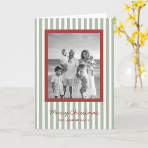 Eenvoudige Strepen Foto Modern Kerstmis Kaart
