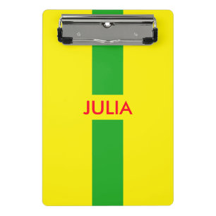Eenvoudige strepen groen + jouw naam / ideeën mini klembord