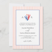 Eenvoudige strepen Minimalistische kreeft bruiloft Kaart (Voorkant)