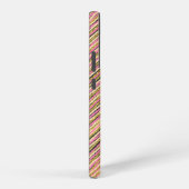 Eenvoudige strepen Modern Monogram Geel Goud Roze Samsung Galaxy Hoesje (Rechterkant)