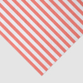 Eenvoudige Strepen Patroon Koraal/Wit Geometrisch Tissuepapier (Detail)