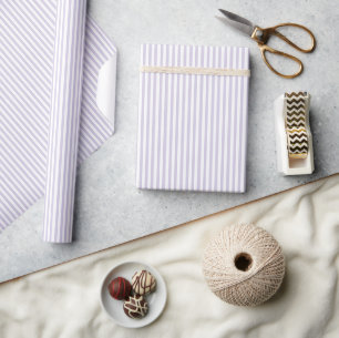 Eenvoudige Strepen - Stof Lavendel Cadeaupapier