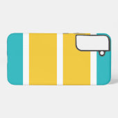 Eenvoudige strepen — Turquoise en geel Samsung Galaxy Hoesje (Achterkant horizontaal)
