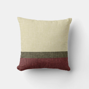Eenvoudige strepen Weave Texture Khaki Green Bourg Kussen