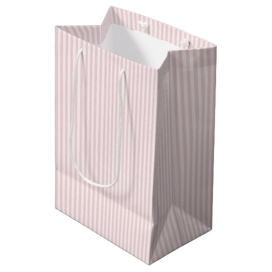 Eenvoudige Strepen - Zachte Blos Medium Cadeauzakje (Voorkant Gekanteld)