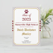 Eenvoudige Stripe Afstuderen-uitnodiging Kaart (Staand voorkant)