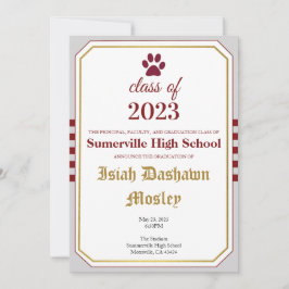 Eenvoudige Stripe Afstuderen-uitnodiging Kaart