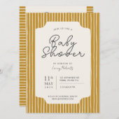 Eenvoudige Stripe Baby shower Invitation Kaart (Voorkant / Achterkant)