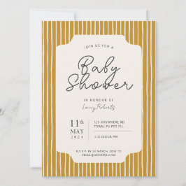 Eenvoudige Stripe Baby shower Invitation Kaart