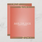 Eenvoudige Stripe Chic Elegante bruiloft Save the  Aankondigingskaart (Voorkant / Achterkant)