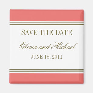 Eenvoudige Stripe Coral sparen de Magnet van de Da