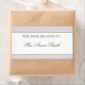 Eenvoudige Stripe Mauve Bookplate Etiket (Insitu)