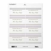 Eenvoudige Stripe Mauve Bookplate Etiket (Full Sheet)
