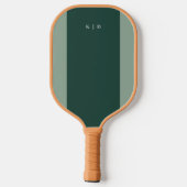 Eenvoudige Stripe Monogram Donkergroen Pickleball Paddle (Achterkant)