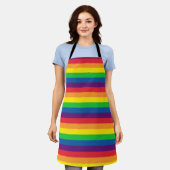 Eenvoudige stripe regenboog - Pride-vlagkleuren Schort (Gedragen)