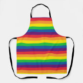 Eenvoudige stripe regenboog - Pride-vlagkleuren Schort (Voorkant)