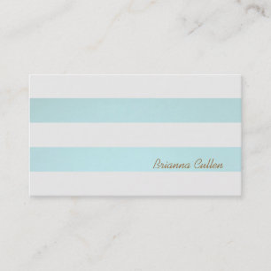 Eenvoudige Striped Light Turquoise Blue Groupon Visitekaartje
