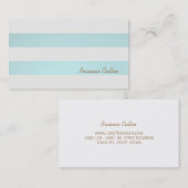 Eenvoudige Striped Light Turquoise Blue Groupon Visitekaartje (Voorkant / Achterkant)
