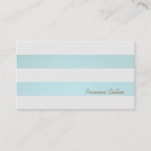 Eenvoudige Striped Light Turquoise Blue Groupon Visitekaartje (Voorkant)