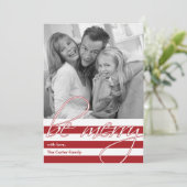 Eenvoudige Stripes Kerstmis en Vakantiefotokaarten Feestdagenkaart (Staand voorkant)