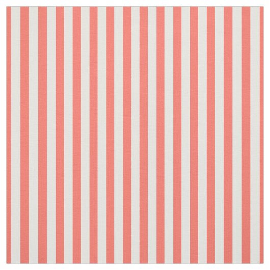 Eenvoudige Stripes Pattern Coral/White Trendy Stof (Swatch)