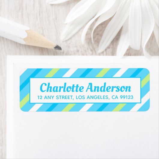 Eenvoudige Stripes Return Address Labels (Insitu)