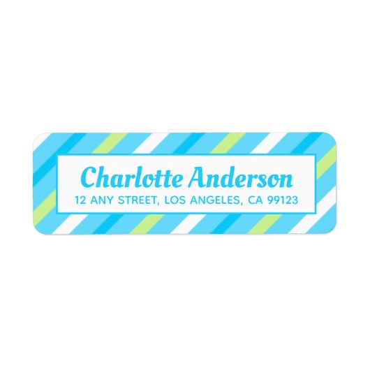 Eenvoudige Stripes Return Address Labels (Voorkant)