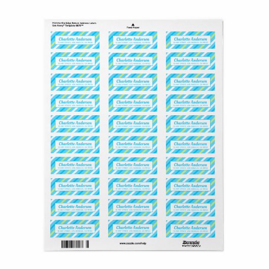 Eenvoudige Stripes Return Address Labels (Full Sheet)
