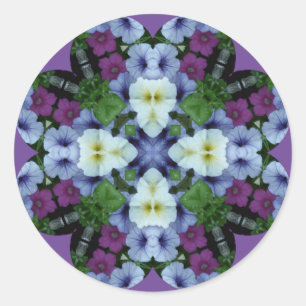 EENVOUDIGE STROMEN ~ Petunias ~ Ronde Sticker