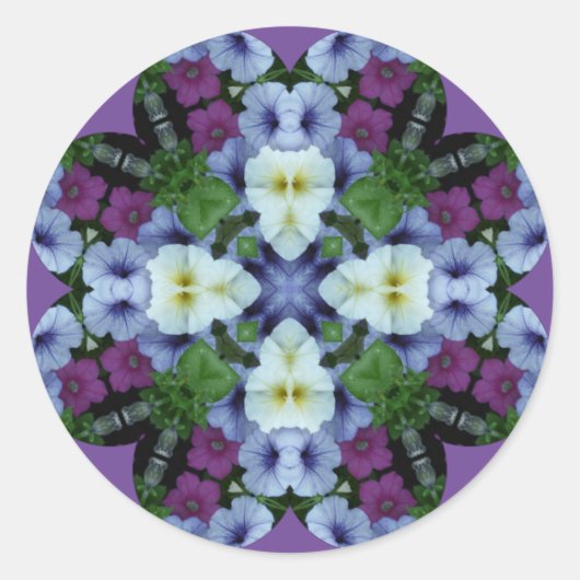 EENVOUDIGE STROMEN ~ Petunias ~ Ronde Sticker (Voorkant)