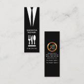 Eenvoudige Stropdas Kutselij Fine Dining instellen Mini Visitekaartje (Voorkant / Achterkant)