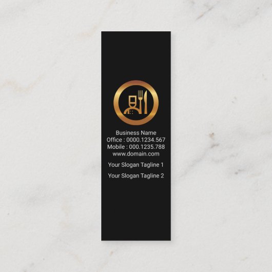 Eenvoudige Stropdas Kutselij Fine Dining instellen Mini Visitekaartje (Achterkant)