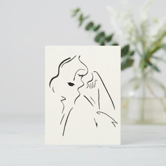 Eenvoudige studie - Schets van een dame Briefkaart (Staand voorkant)