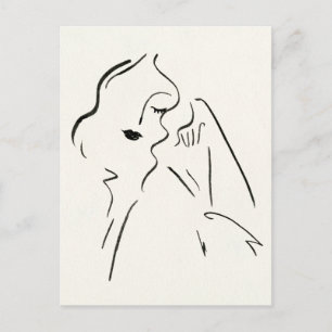 Eenvoudige studie - Schets van een dame Briefkaart