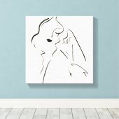 Eenvoudige studie - Schets van een dame Canvas Afdruk (Insitu (Houten vloer))