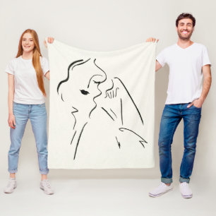 Eenvoudige studie - Schets van een dame Fleece Deken
